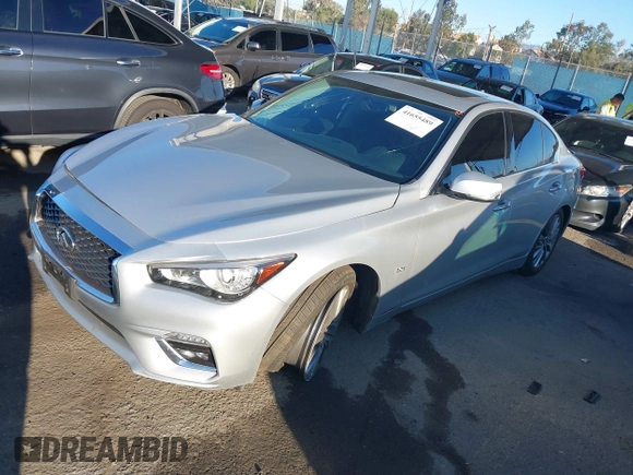 2019 Infiniti Q50 3.0t LUXE with VIN JN1EV7APXKM511676, listed as a IAAI auction lot 41655489 with 22,521 mi miles. Bid and sale history available at carsss.com. Image 2.