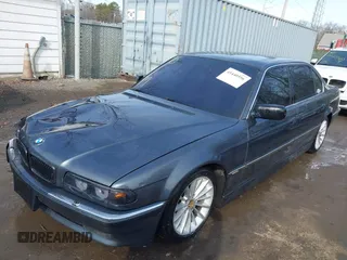 2001 BMW 7 Series 740iL with VIN WBAGH83491DP28749, listed as a IAAI auction lot 41440556 with 198,734 mi miles. Bid and sale history available at carsss.com. Image 17.