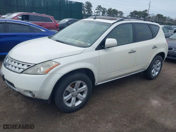 2007 Nissan Murano SL with VIN JN8AZ08W07W621298, listed as a IAAI auction lot 41726195 with 999,999 mi miles. Bid and sale history available at carsss.com. Image 2.
