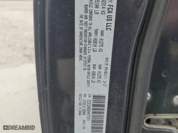 2017 Dodge Charger SE with VIN 2C3CDXBG5HH575971, listed as a Copart auction lot 48461915 with 71,653 mi miles and Salvage Title. Bid and sale history available at carsss.com. Image 13.