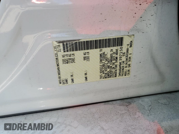 2017 Nissan Maxima S with VIN 1N4AA6AP6HC397150, listed as a Copart auction lot 61793185 with 73,931 mi miles and Salvage title. Bid and sale history available at DreamBid. Image 13.