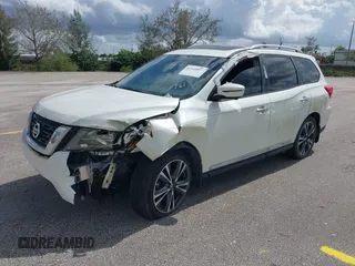 2017 Nissan Pathfinder S with VIN 5N1DR2MN7HC648384, listed as a IAAI auction lot 41863779 with 72,710 mi miles. Bid and sale history available at carsss.com. Image 2.