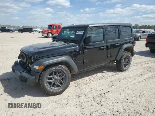 2024 Jeep Wrangler Sport с VIN 1C4PJXKN7RW237317, выставлен на аукционе Copart как лот 48219945 с пробегом 29 092 миль миль и Списание • Salvage title. История ставок и продаж доступна на DreamBid. Изображение 1.