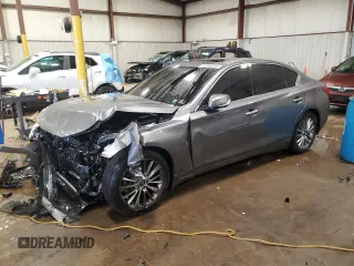 2022 Infiniti Q50 Luxe z VIN JN1EV7BR4NM342033, wystawiony jako Copart lot #52596255 z przebiegiem Nie podano mil oraz Szkoda całkowita • Salvage title. Historia ofert i sprzedaży dostępna na DreamBid. Obrazek 1.