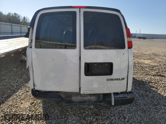 2011 Chevrolet Express Cargo Van with VIN 1GCWGGFAXB1150161, listed as a Copart auction lot 86826564 with 261,863 mi miles and Salvage Title. Bid and sale history available at carsss.com. Image 6.
