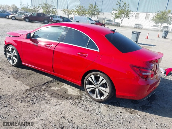 2018 Mercedes-Benz CLA with VIN WDDSJ4EBXJN576793, listed as a IAAI auction lot 41989171 with 49,568 mi miles. Bid and sale history available at carsss.com. Image 3.