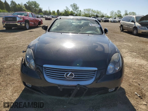 2005 Lexus SC 430 with VIN JTHFN48Y950061947, listed as a Copart auction lot 57050065 with 106,778 mi miles and Salvage title. Bid and sale history available at DreamBid. Image 5.