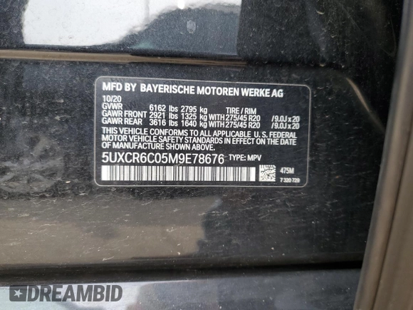 2021 BMW X5 xDrive40i z VIN 5UXCR6C05M9E78676, wystawiony jako Copart lot #60026475 z przebiegiem 50 772 mil mil oraz Szkoda całkowita • Salvage title. Historia ofert i sprzedaży dostępna na DreamBid. Obrazek 13.