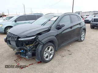 2023 Hyundai Kona SEL with VIN KM8K6CAB1PU045312, listed as a IAAI auction lot 41298596 with 7,767 mi miles. Bid and sale history available at carsss.com. Image 2.