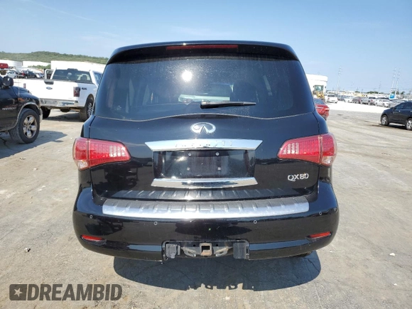 2016 Infiniti QX80 with VIN JN8AZ2NEXG9125401, listed as a Copart auction lot 65924664 with 138,858 mi miles and Salvage Title. Bid and sale history available at carsss.com. Image 6.