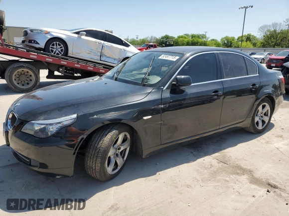 2008 BMW 5 Series 535i with VIN WBANW135X8CZ75971, listed as a Copart auction lot 52497715 with 61,050 mi miles and Salvage Title. Bid and sale history available at carsss.com. Image 1.
