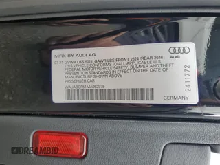 2021 Audi A5 Sportback Premium with VIN WAUABCF51MA062975, listed as a Copart auction lot 45342854 with 43,582 mi miles. Bid and sale history available at carsss.com. Image 12.