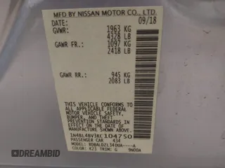 2019 Nissan Altima S with VIN 1N4BL4BV3KC104750, listed as a IAAI auction lot 41721052 with 76,971 mi miles and . Bid and sale history available at carsss.com. Image 9.