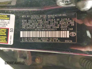 2019 Toyota Camry XSE с VIN 4T1BZ1HK4KU028031, выставлен на аукционе IAAI как лот 41411989 с пробегом 105 774 миль миль и . История ставок и продаж доступна на DreamBid. Изображение 9.