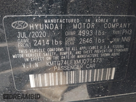 2021 Genesis G70 3.3T с VIN KMTG74LEXMU071473, выставлен на аукционе IAAI как лот 42061698 с пробегом 53 949 миль миль и . История ставок и продаж доступна на DreamBid. Изображение 9.