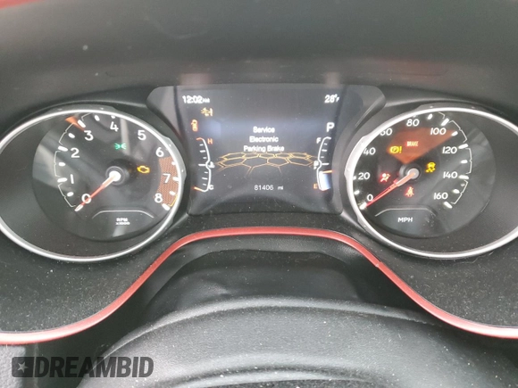 2021 Jeep Compass Trailhawk with VIN 3C4NJDDB1MT523820, listed as a Copart auction lot 45892595 with 81,406 mi miles and Salvage title. Bid and sale history available at DreamBid. Image 9.