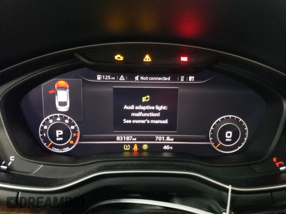 2019 Audi A5 Sportback Premium Plus with VIN WAUBNCF59KA003973, listed as a Copart auction lot 82727443 with 83,187 mi miles. Bid and sale history available at carsss.com. Image 9.