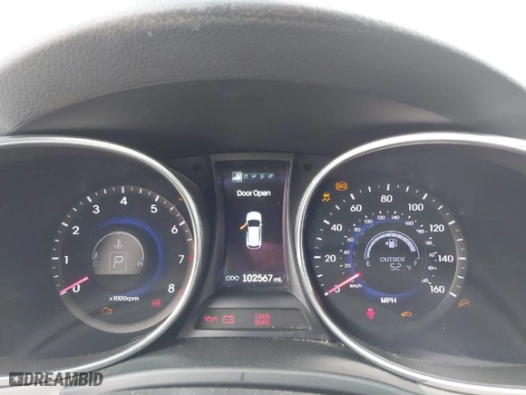 2014 Hyundai Santa Fe Sport with VIN 5XYZUDLA7EG196589, listed as a IAAI auction lot 41782179 with 102,567 mi miles. Bid and sale history available at carsss.com. Image 7.