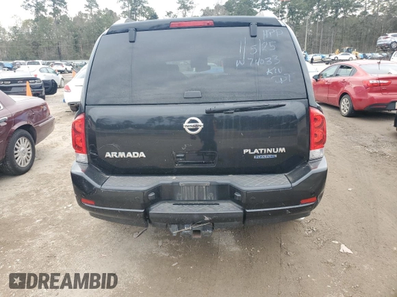 2015 Nissan Armada Platinum z VIN 5N1BA0NF5FN610793, wystawiony jako Copart lot #88765185 z przebiegiem 174 327 mil mil oraz Szkoda całkowita • Salvage title. Historia ofert i sprzedaży dostępna na DreamBid. Obrazek 6.