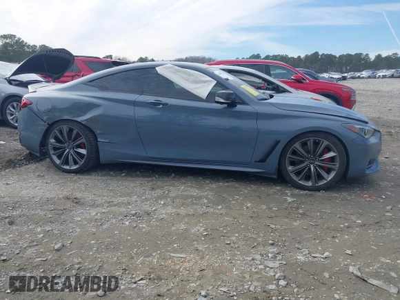 2021 Infiniti Q60 Red Sport 400 with VIN JN1FV7LKXMM530401, listed as a IAAI auction lot 41409153 with 31,247 mi miles and . Bid and sale history available at DreamBid. Image 13.