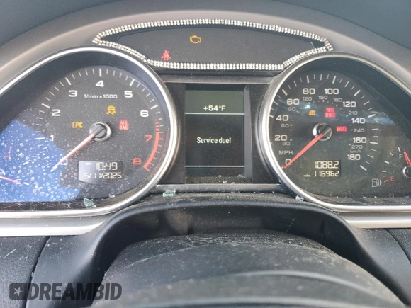 2015 Audi Q7 Premium Plus with VIN WA1LGAFE6FD029046, listed as a Copart auction lot 57629135 with 116,962 mi miles and Salvage title. Bid and sale history available at DreamBid. Image 9.