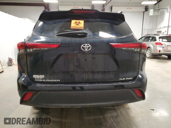 2021 Toyota Highlander XLE with VIN 5TDHZRBH0MS063991, listed as a Copart auction lot 52595065 with Not provided miles and Salvage title. Bid and sale history available at DreamBid. Image 6.