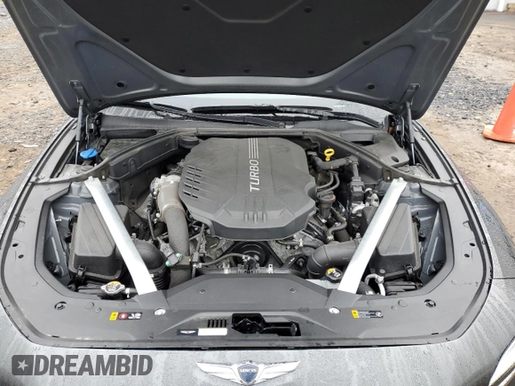 2023 Genesis G70 3.3T with VIN KMTG54TE2PU113421, listed as a Copart auction lot 46648975 with 17,375 mi miles and Salvage title. Bid and sale history available at DreamBid. Image 11.