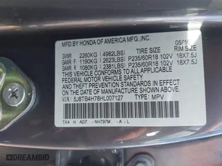 2017 Acura RDX w/Advance Pkg with VIN 5J8TB4H78HL007127, listed as a IAAI auction lot 41996855 with 94,468 mi miles. Bid and sale history available at carsss.com. Image 9.