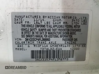 2015 Nissan Note SV with VIN 3N1CE2CP4FL398993, listed as a Copart auction lot 54664555 with 162,975 mi miles and Salvage Title. Bid and sale history available at DreamBid. Image 13.