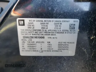 2017 Chevrolet Equinox LT with VIN 2GNALCEK1H6164049, listed as a Copart auction lot 56248125 with 166,861 mi miles and Clean Title. Bid and sale history available at DreamBid. Image 13.