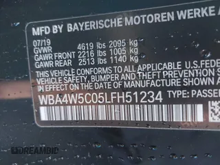 2020 BMW 4 Series 430i xDrive with VIN WBA4W5C05LFH51234, listed as a IAAI auction lot 40793531 with 16,773 mi miles and . Bid and sale history available at DreamBid. Image 9.