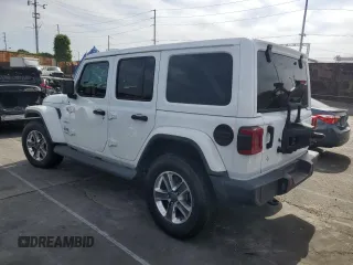 2019 Jeep Wrangler Unlimited Sahara with VIN 1C4HJXEN0KW521751, listed as a Copart auction lot 50650025 with 75,640 mi miles and Salvage Title. Bid and sale history available at DreamBid. Image 2.