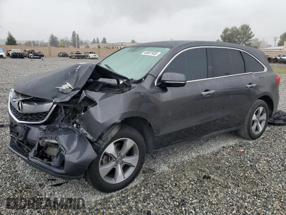 2016 Acura MDX with VIN 5FRYD3H2XGB003612, listed as a Copart auction lot 45007935 with 101,143 mi miles and Salvage Title. Bid and sale history available at carsss.com. Image 1.