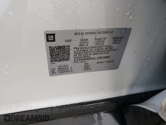 2020 Cadillac XT5 Luxury FWD z VIN 1GYKNAR41LZ203866, wystawiony jako Copart lot #86615234 z przebiegiem 45 367 mil mil oraz Nie do naprawy • Non repairable. Historia ofert i sprzedaży dostępna na DreamBid. Obrazek 13.