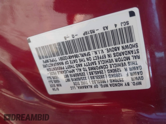 2004 Honda Odyssey EX with VIN 5FNRL18644B122591, listed as a IAAI auction lot 42207036 with 166,179 mi miles and . Bid and sale history available at DreamBid. Image 9.