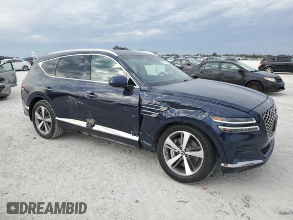 2022 Genesis GV80 with VIN KMUHCESCXNU080466, listed as a Copart auction lot 88743205 with 55,521 mi miles and Non repairable. Bid and sale history available at DreamBid. Image 4.