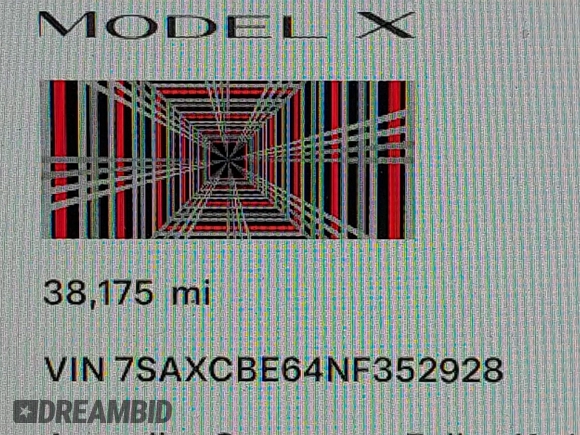 2022 Tesla Model X Plaid z VIN 7SAXCBE64NF352928, wystawiony jako IAAI lot #41406070 z przebiegiem 38 175 mil mil oraz . Historia ofert i sprzedaży dostępna na DreamBid. Obrazek 16.