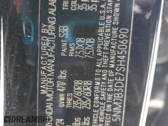 2025 Hyundai Tucson SEL with VIN 5NMJB3DE7SH450690, listed as a Copart auction lot 47982635 with 13,947 mi miles and Salvage Title. Bid and sale history available at carsss.com. Image 13.