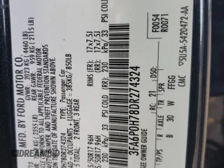 2013 Ford Fusion SE with VIN 3FA6P0H78DR274324, listed as a Copart auction lot 53900575 with 200,195 mi miles and Salvage title. Bid and sale history available at DreamBid. Image 12.