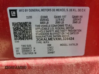 2021 GMC Terrain SLE z VIN 3GKALMEVXML328434, wystawiony jako Copart lot #50923645 z przebiegiem 52 026 mil mil oraz Szkoda całkowita • Salvage title. Historia ofert i sprzedaży dostępna na DreamBid. Obrazek 13.