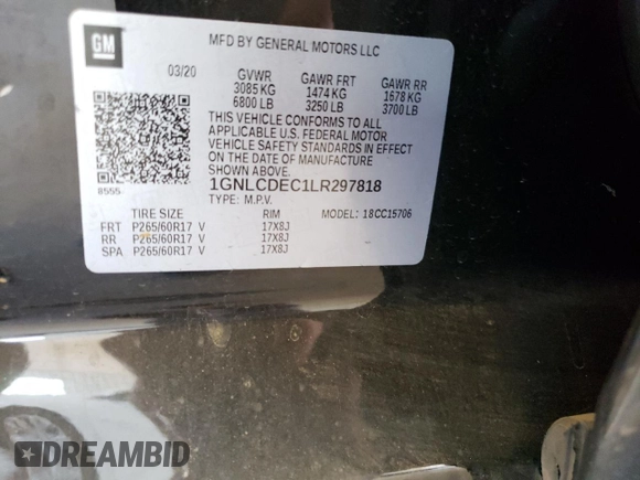2020 Chevrolet Tahoe Commercial z VIN 1GNLCDEC1LR297818, wystawiony jako Copart lot #74242524 z przebiegiem 35 716 mil mil oraz Szkoda całkowita • Salvage title. Historia ofert i sprzedaży dostępna na DreamBid. Obrazek 12.