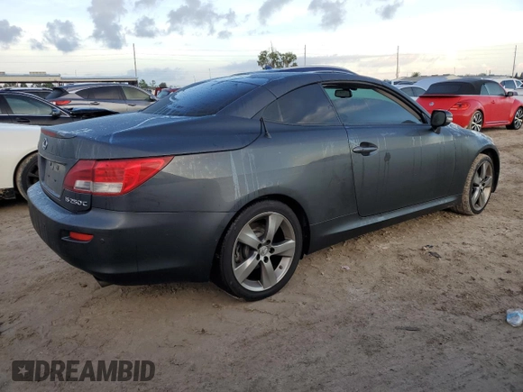 2011 Lexus IS 250 C with VIN JTHFF2C28B2517151, listed as a Copart auction lot 73659584 with Not provided miles and Salvage title. Bid and sale history available at DreamBid. Image 3.