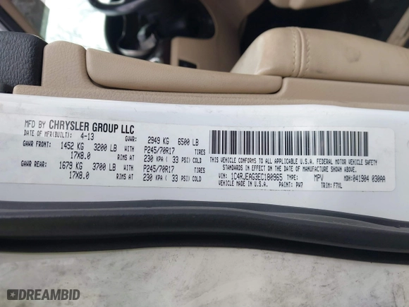 2014 Jeep Grand Cherokee Laredo with VIN 1C4RJEAG3EC180965, listed as a IAAI auction lot 41488781 with 108,633 mi miles. Bid and sale history available at carsss.com. Image 9.
