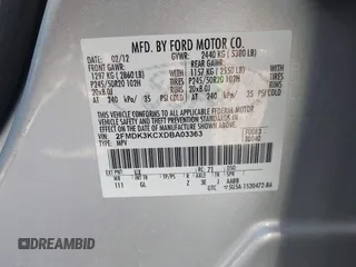 2013 Ford Edge Limited with VIN 2FMDK3KCXDBA03363, listed as a IAAI auction lot 42549762 with 79,642 mi miles and . Bid and sale history available at DreamBid. Image 9.