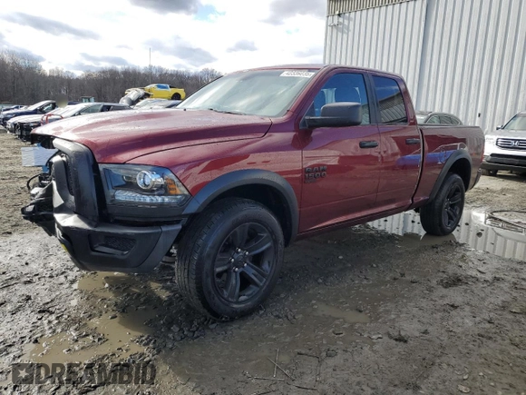 2021 Ram 1500 Classic Warlock with VIN 1C6RR7GGXMS510334, listed as a Copart auction lot 42339235 with 26,736 mi miles and Salvage Title. Bid and sale history available at carsss.com. Image 1.