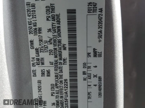 2015 Ford Escape SE with VIN 1FMCU0GX5FUA12226, listed as a Copart auction lot 52609965 with 123,919 mi miles and Salvage Title. Bid and sale history available at carsss.com. Image 13.