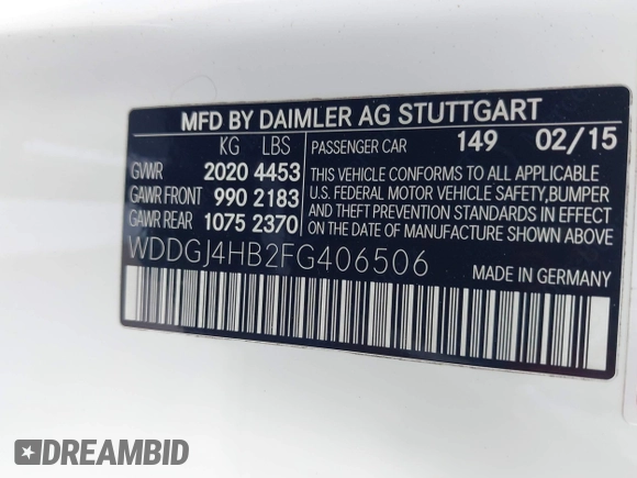 2015 Mercedes-Benz C 250 с VIN WDDGJ4HB2FG406506, выставлен на аукционе IAAI как лот 42429753 с пробегом 125 609 миль миль и . История ставок и продаж доступна на DreamBid. Изображение 9.
