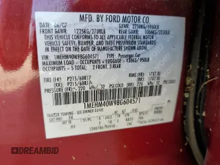 2008 Mercury Sable с VIN 1MEHM40W98G604571, выставлен на аукционе Copart как лот 78325744 с пробегом Не указан миль и Списание • Salvage title. История ставок и продаж доступна на DreamBid. Изображение 12.
