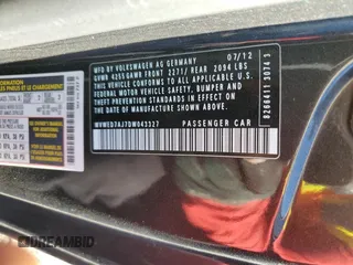 2013 Volkswagen GTI с VIN WVWED7AJ7DW043327, выставлен на аукционе Copart как лот 72492174 с пробегом 98 854 миль миль и Списание • Salvage title. История ставок и продаж доступна на DreamBid. Изображение 14.