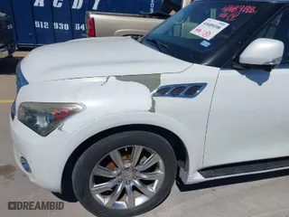 2011 Infiniti QX56 8-passenger with VIN JN8AZ2NDXB9700063, listed as a IAAI auction lot 41689198 with 197,554 mi miles. Bid and sale history available at carsss.com. Image 18.